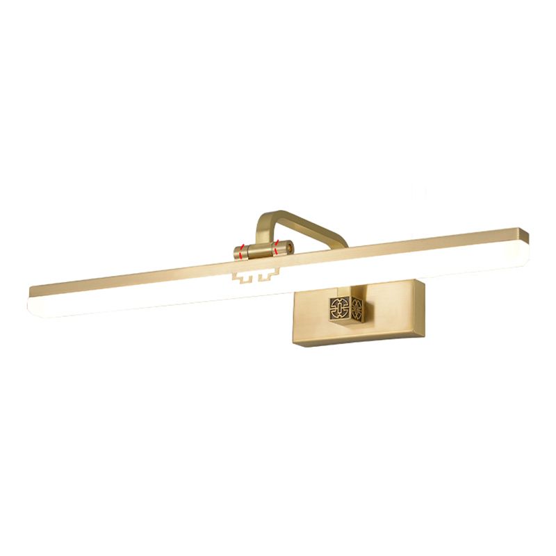 Linear Metallic Bar Vanity Light Contemporary Wall Mount Light in Gold/Black