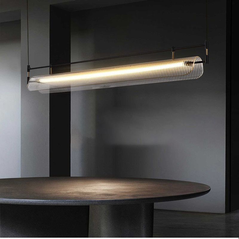 Acrylic Shade Ceiling Pendant Light Modern Linear Shape Island Lighting Ideas for Kitchen