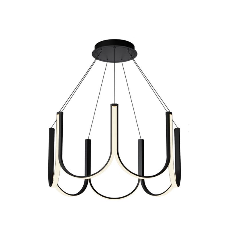 LED -Deckenpendellicht mit Acrylschatten -Einfachheit Kronleuchter Licht