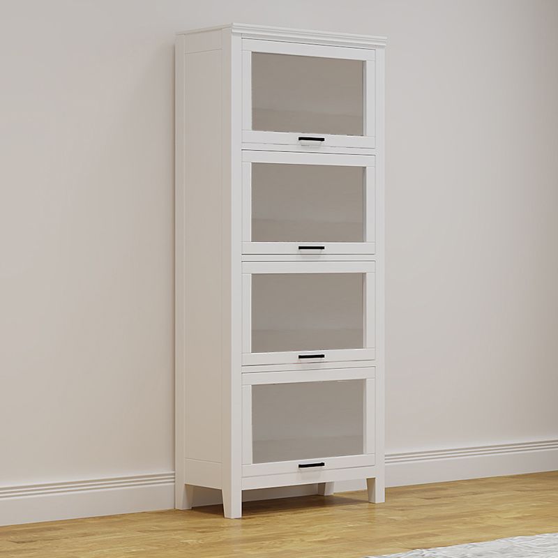 11.81"W Bookcase Contemporary Style Solid Wood Bookshelf for Home Office with Doors