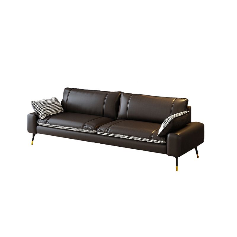Mid-Century Modern Square Arm Sofa Pillow Back Couch for Living Room