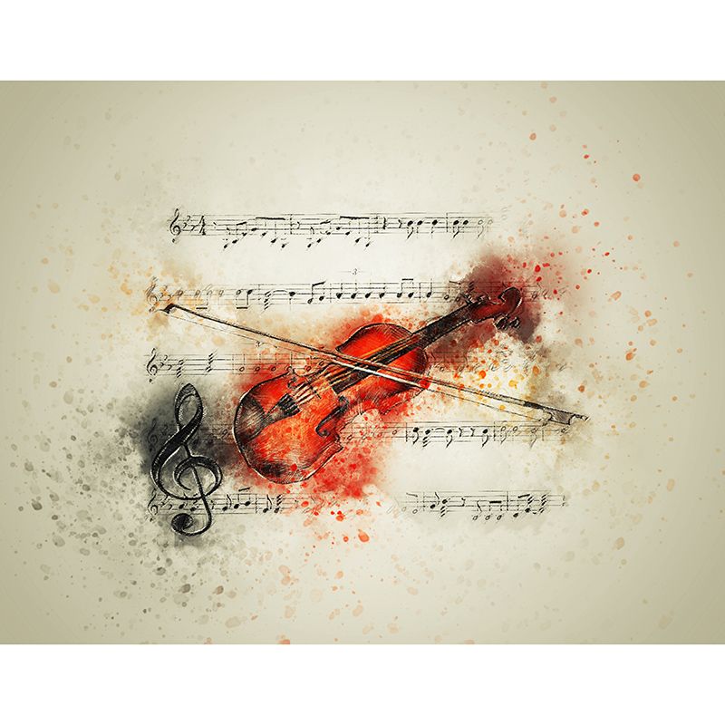 Environmental Illustration Mural Wallpaper Musical Instruments Indoor Wall Mural