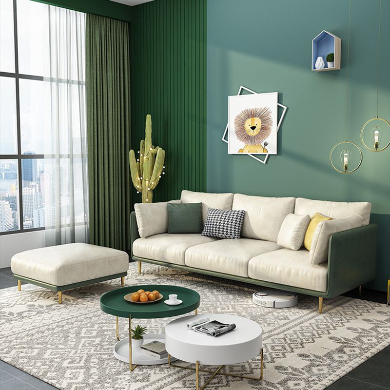 Sofa rembourré en cuir imité avec rembourrage de siège en latex sur le dos de l'oreiller