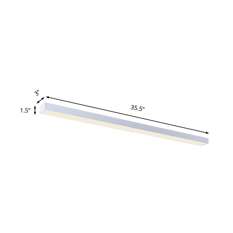Plafonnier encastré linéaire en métal, éclairage de salon, 23.5 "/35.5"/47 "de large, plafonnier Led blanc contemporain