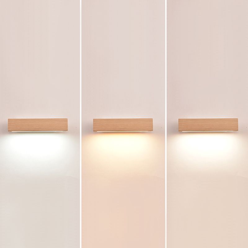 Modern Wood Wall Sconce Adjustable Rotatable LED Light Room Indoor Foyer Lighting