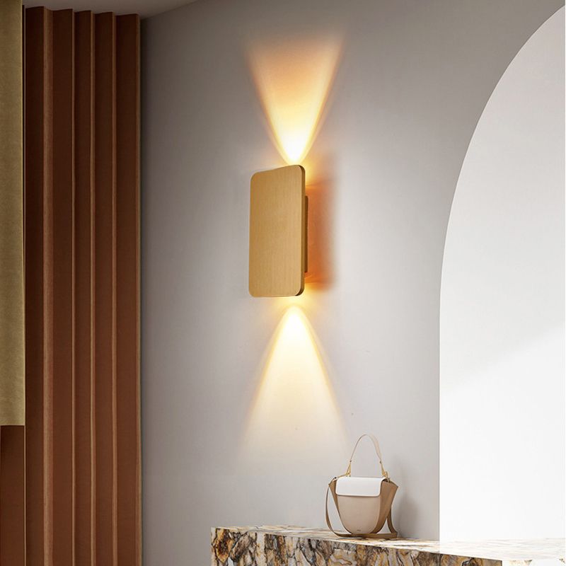 Moderner Stil Rechteck Wandleuchte Metall 2 Licht Wandmontage Leuchten
