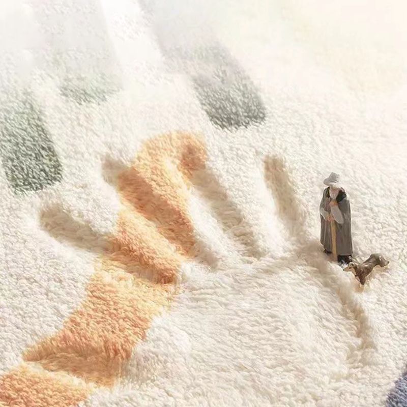 Light Brown Modern Rug Polyester Color Block Rug Washable Rug for Living Room