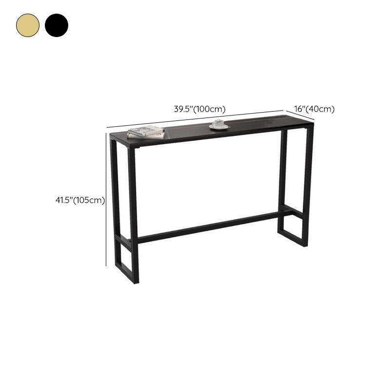 Sintered Stone Bistro Bar Table Footrest Metal Base Bar Table for Living Room