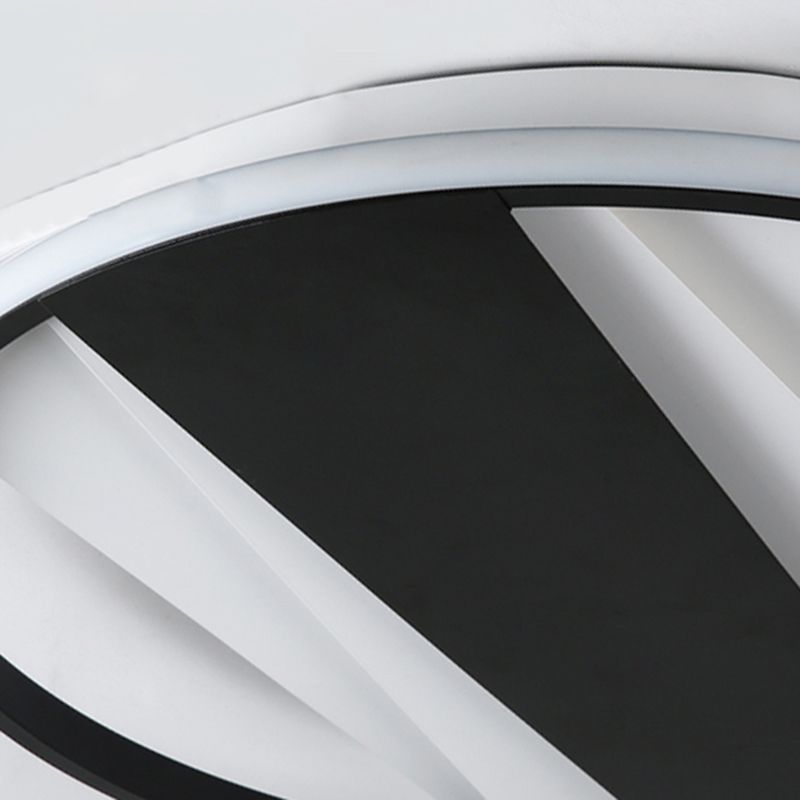 Living Room Ring Massimale Monte Light Acrilico Modern Simple Massimale Lampada in Nero