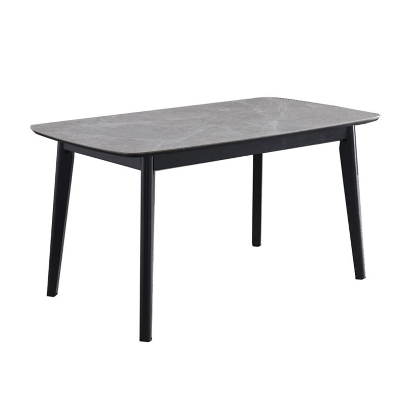 Minimalist 1/2/4/7 Pieces Furniture Stone Rectangle Dining Table Set in Gray