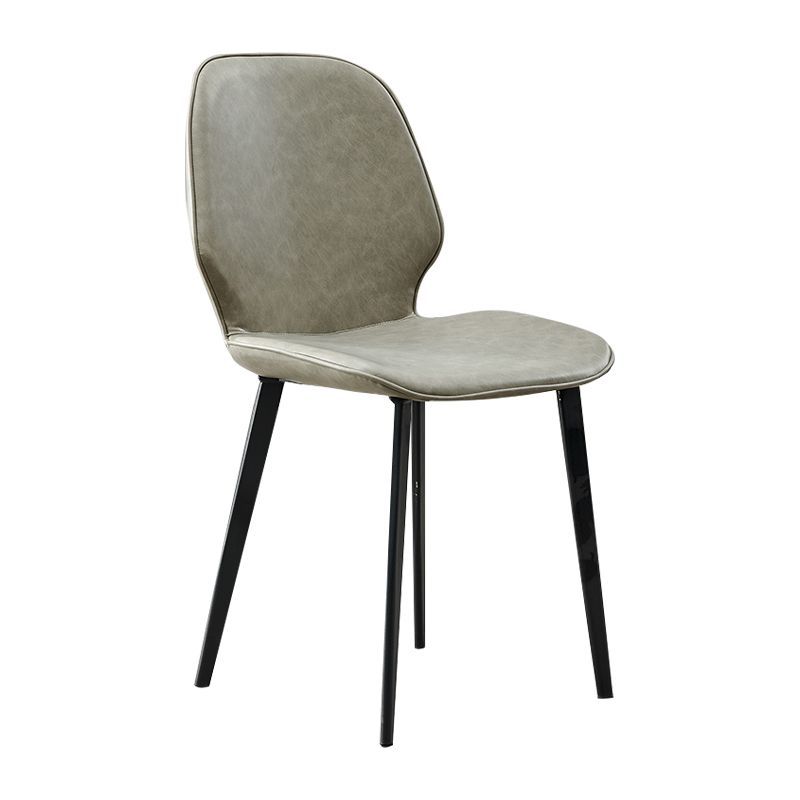 Silla de comedor de metal industrial, sillas de comedor de cuero sintético para uso en restaurantes