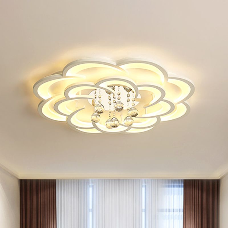 Flower Flush Mount Ceiling Light Fixture Contemporary Acrylic Ceiling Mount Light Fixture for Living Room