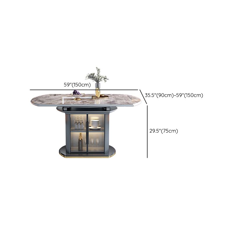 Modern Style Stone Furniture 1/5/7/9/11 Pcs Round Shape Dinette Table with Dining Chair