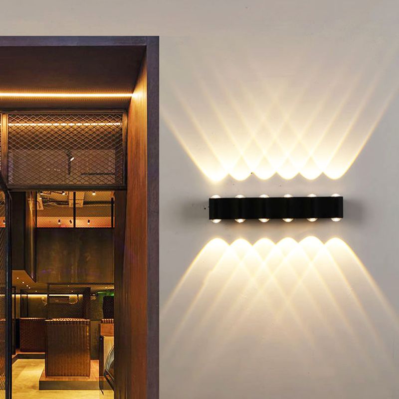 Contemporary Aluminum Wall Light 2.5" High Multi Light Wall Washer for Outdoors