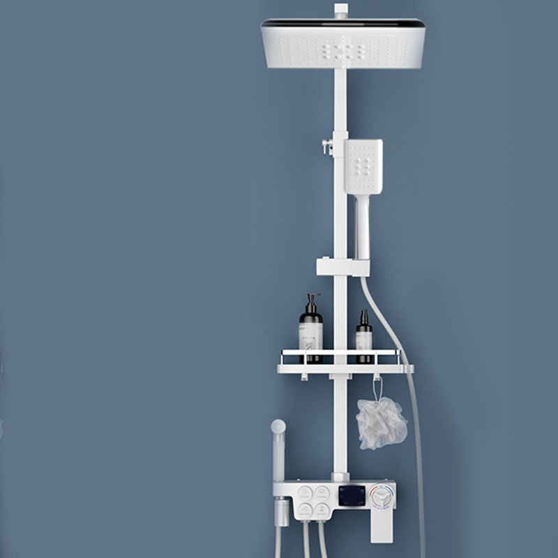 Shower Set Wall Mounted Lever Handle Shower Hose Handshower Square Shower Set