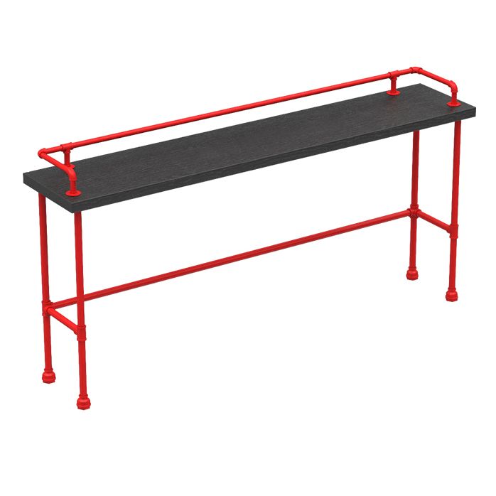 Black and Red Counter Set Industrial 1/4 Pieces Rectangle Wood Counter Set
