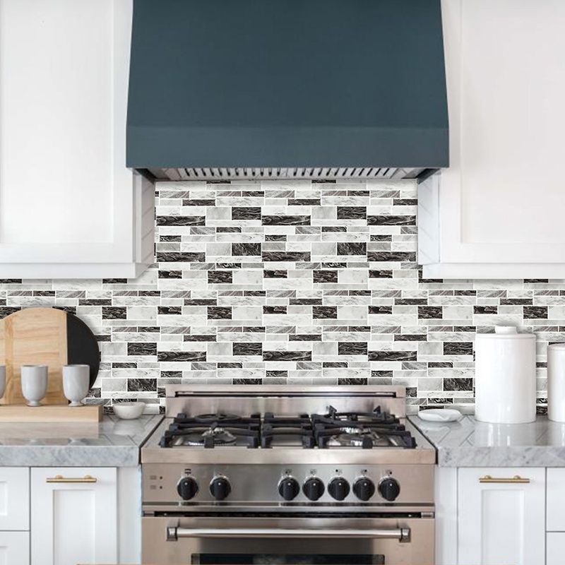 Farmhouse Faux Marble Brick Wallpapers Grey Mosaics Wall Covering, Pick Up Sticks