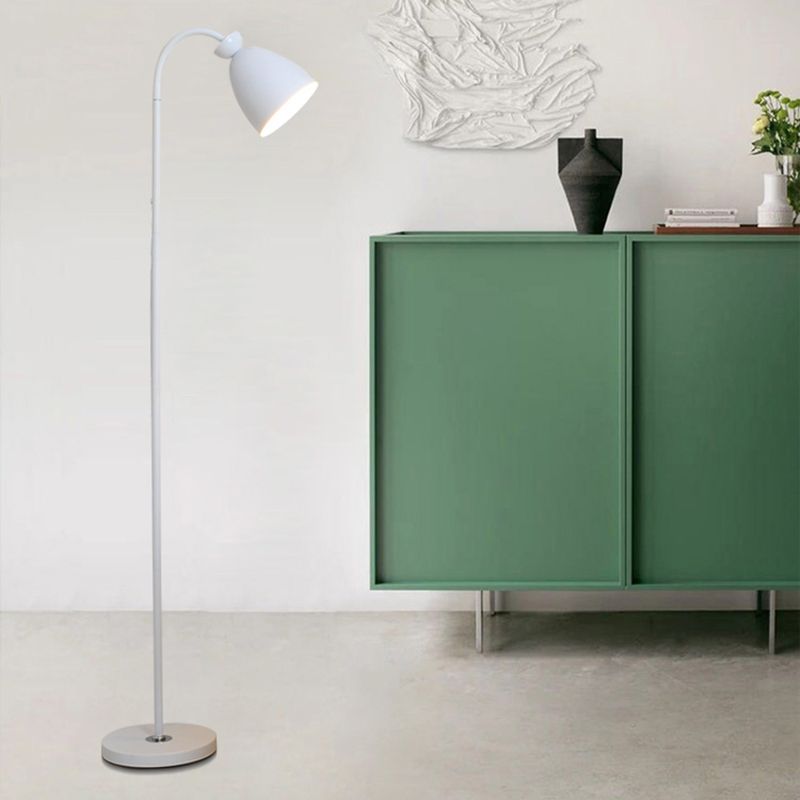 Macaron Bell Leesvloer Lamp metaal 1 kop Bed Bevloer Licht met flexibele arm