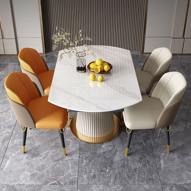 Nordic Glam Sintered Stone Dining Table Set 1/4/5/7 Pieces Dining Set for Kitchen