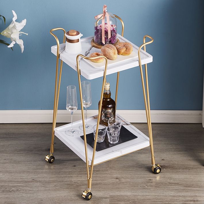 30.71"H Modern Prep Table Rolling Metal Rectangular Prep Table for Dining Room