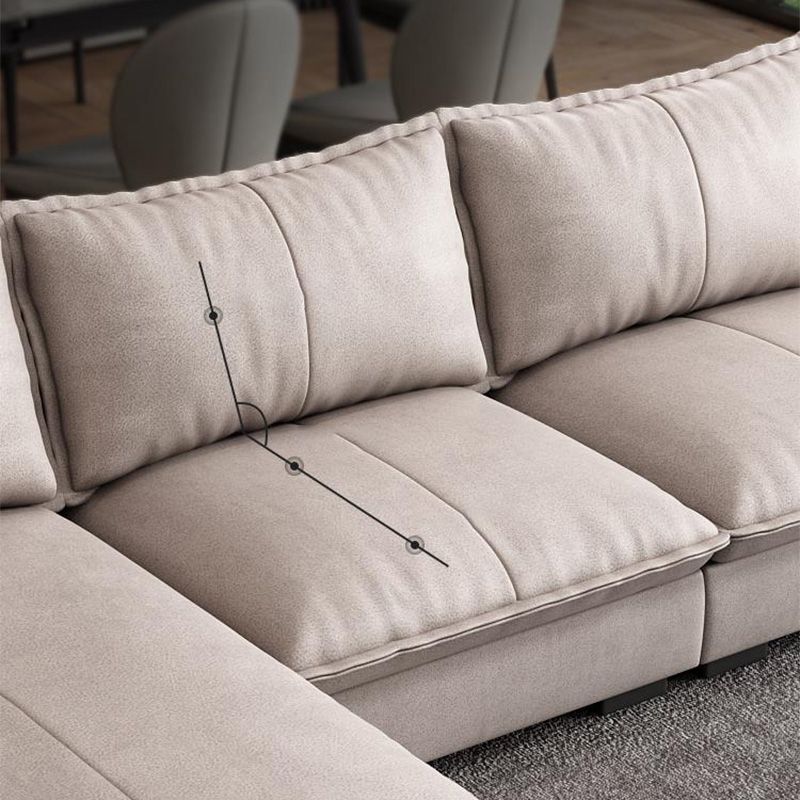 Recessed Arm Sofa & Chaise 129.92" W 66.93" x D 31.5 H" x Loose Back Sofa, Faux Leather