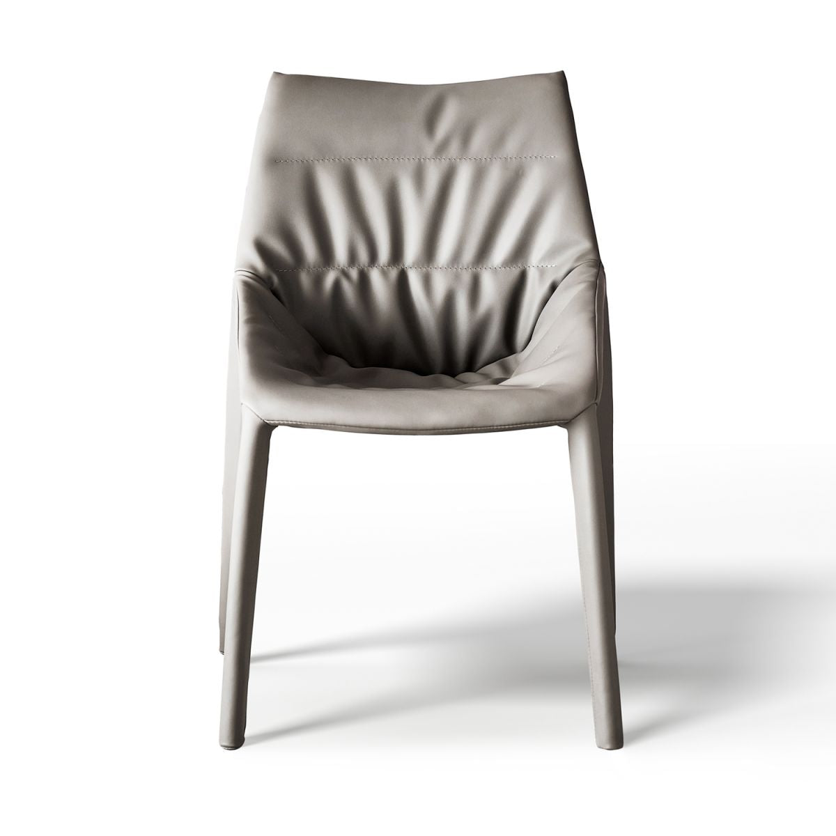 Modern Gray Dining Side Chair Faux Leather Armless Dining Chairs