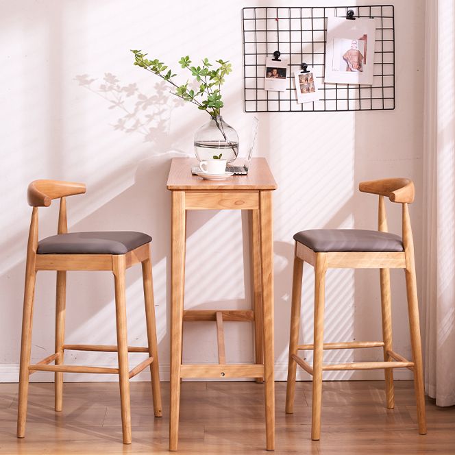 Contemporary Rectangle Bar Table Wood Bar Dining Table for Living Room