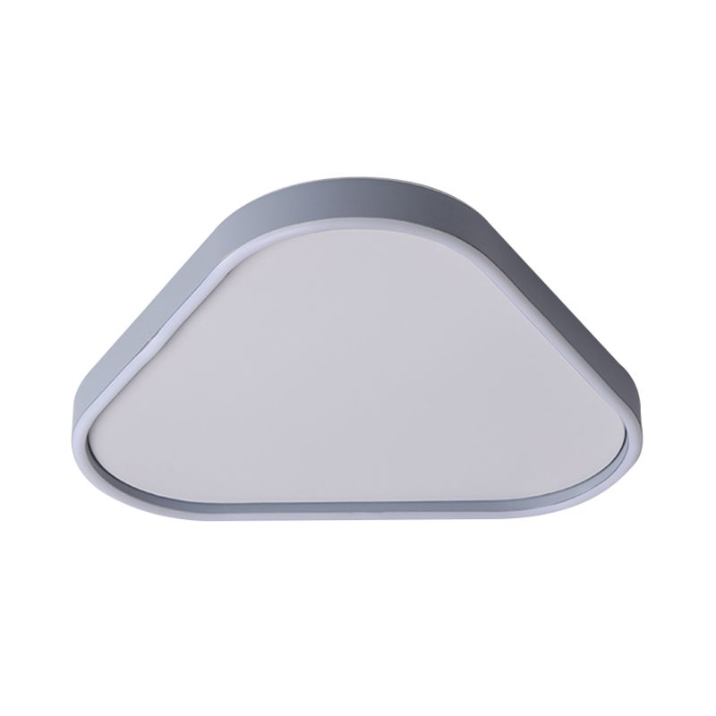 16"/19.5" W Triangle Bedroom Flush Light Fixture Acrylic LED Modern Ceiling Mounted Lamp in Grey, Warm/White Light