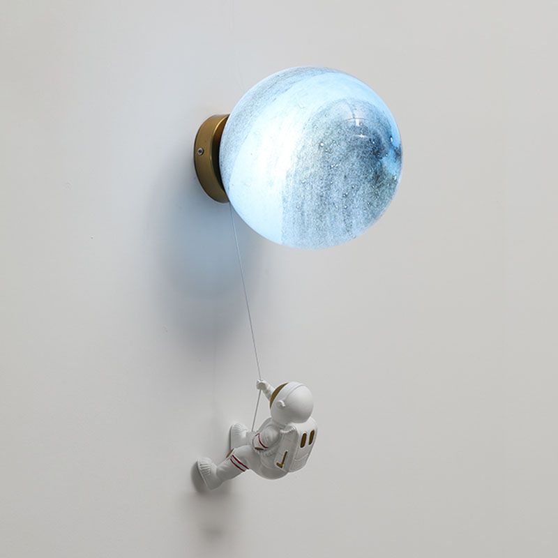 Stellar Globe Shade Wall Sconce Light, Modern Glass 1-Light Sconce Light Fixture