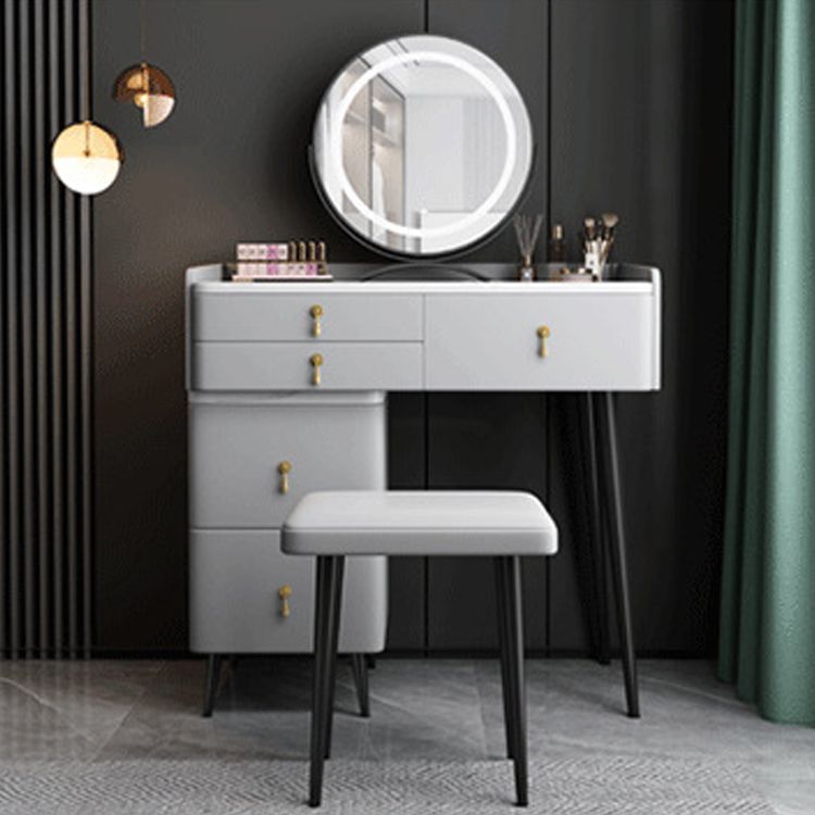 Bedroom Make-up Vanity 31.50" High Modern Dressing Table with 5 Drawers