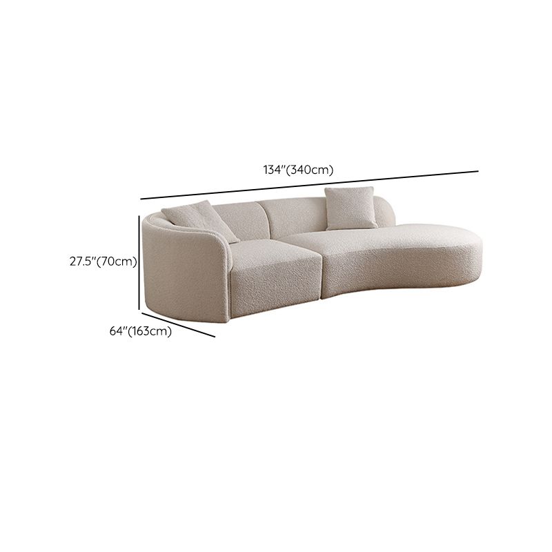 Fabric Scandinavian Curved Sectional 27.55" High Sectional Sofa