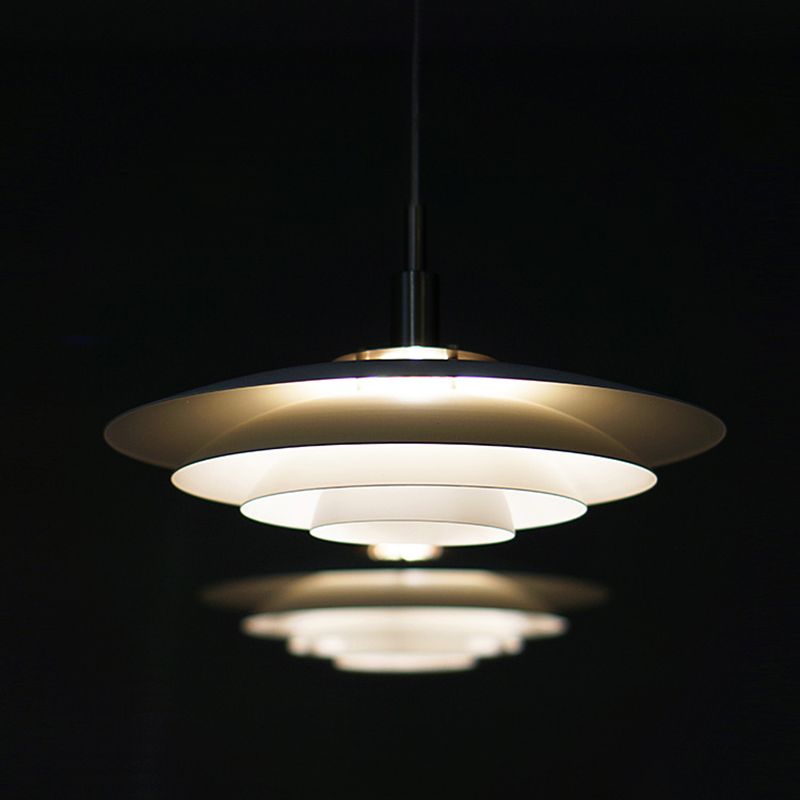 Estilo contemporáneo Geométrico Luz de comedor de comedor accesorio de iluminación de dormitorio en blanco