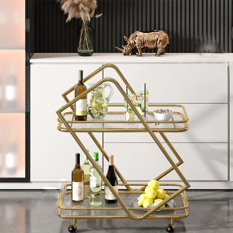 34.64" High Modern Style Prep Table Rolling Metal Prep Table for Home