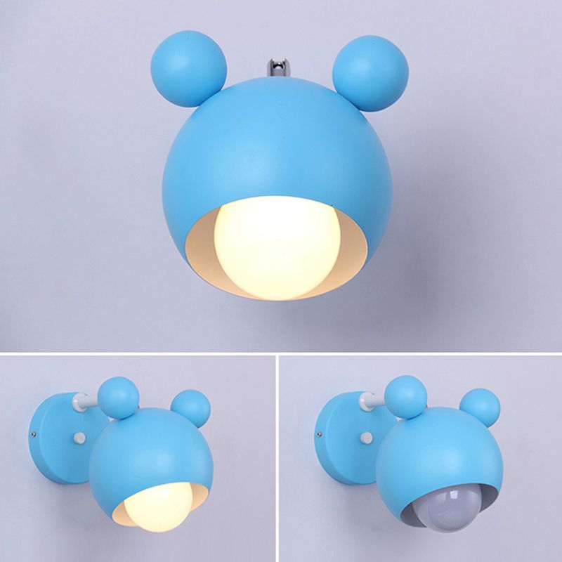 Nordic Modern Simple Children Style Panda Macaron Bedroom Wall Lamp