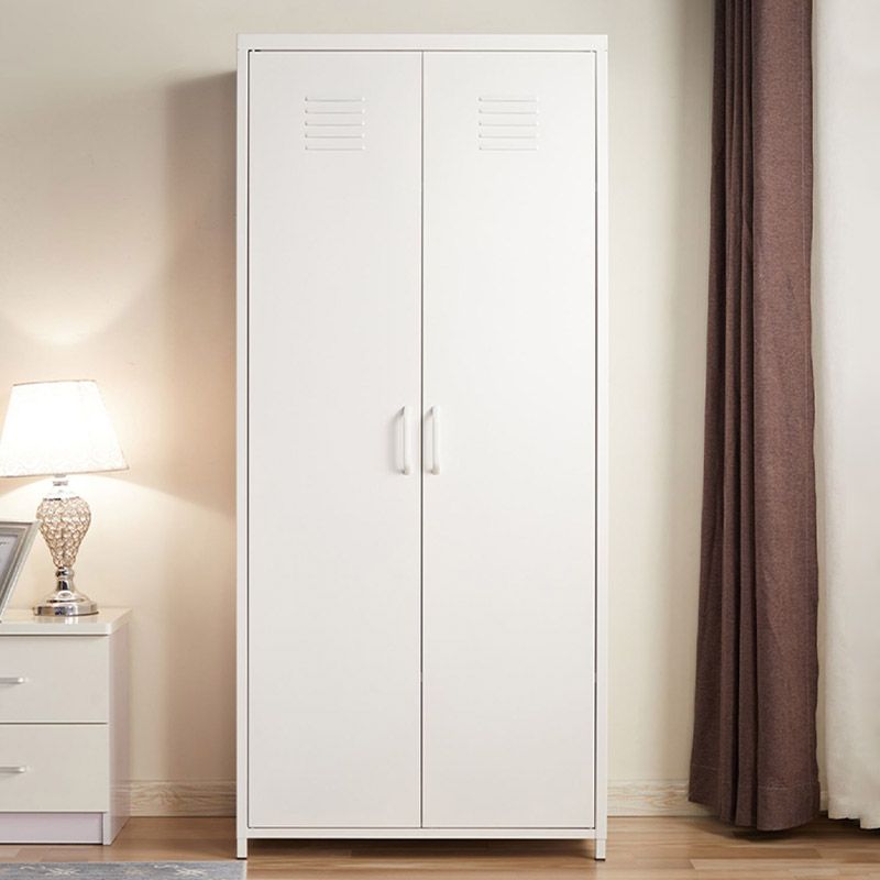 Modern Wardrobe Armoire with Adjustable Shelves Steel Wardrobe Cabinet