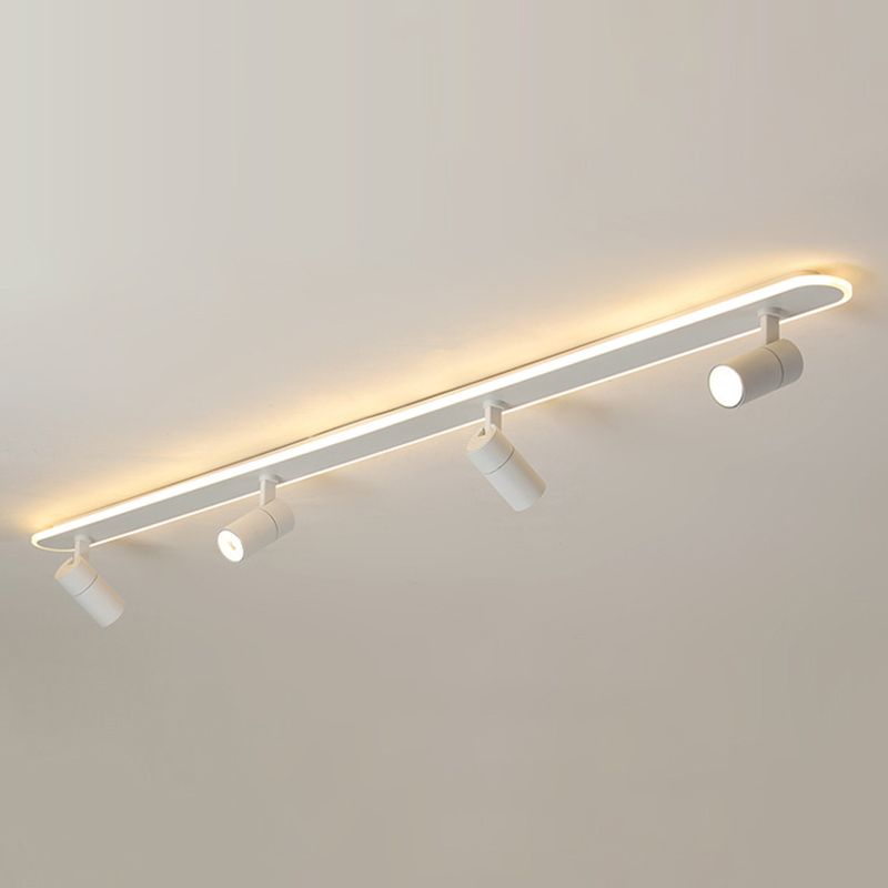 Langwerpige acryl schaduw LED-plafondlamp in moderne eenvoud Metalen lamp Semi-inbouwmontage voor commerciële ruimtes