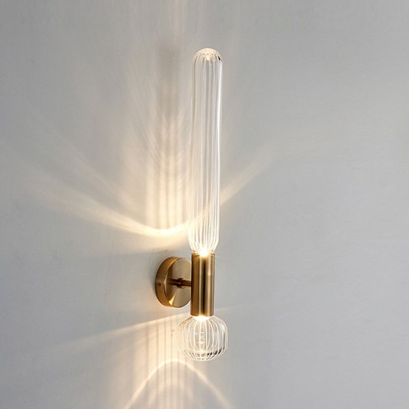 1 Light Cylinder Wall Lighting Fixtures Modern Style Glass Wall Mounted Lamps