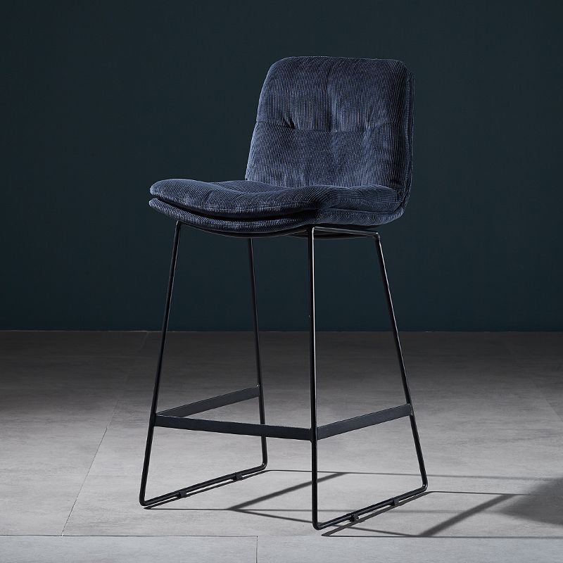 Scandinavian Matte Finish Leather Barstool Restaurant Upholstered Stool