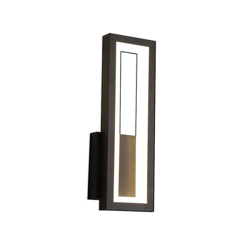 Rectangular Shape Wall Lamp Modern Style Metal 1 Lights Wall Light in White/Black