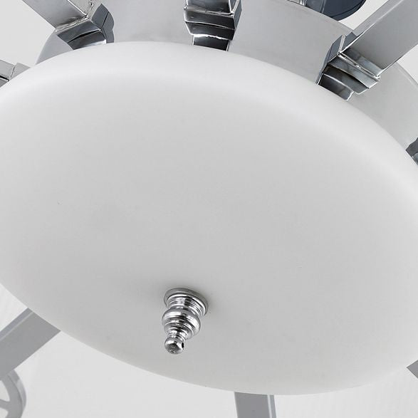 Luz de suspensión de estilo cilíndrico de vidrio de costilla blanca para sala de estar para sala de estar