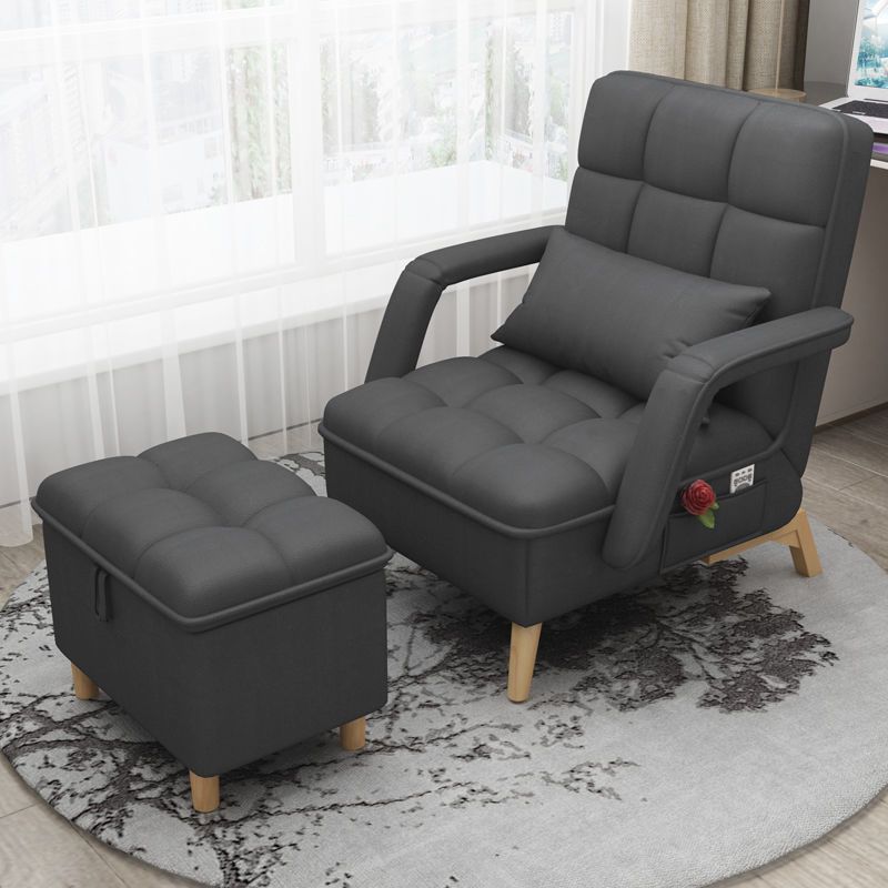 Contemporary Foldable Sofa Chai Living Room Fabric Accent Chair with Cushion