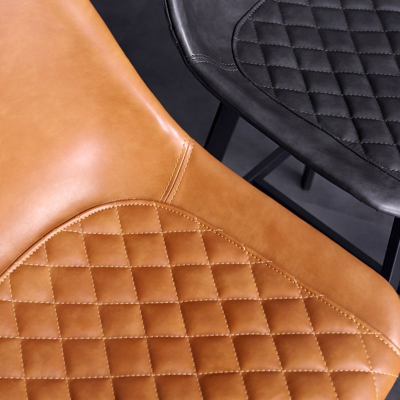 Modern Leather Seats Barstool Metal 4 Legs Base Bar Stool for Living Room