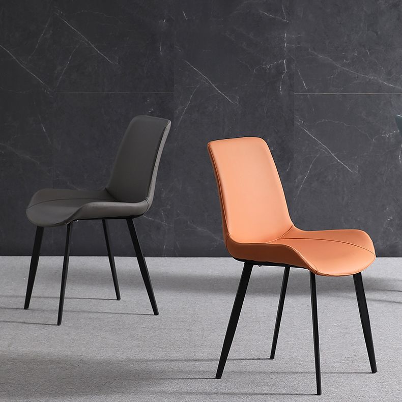 Chaises de salle à manger sans bras scandinaves en métal, chaise Parsons pour salle à manger, chaise d'appoint pour la maison