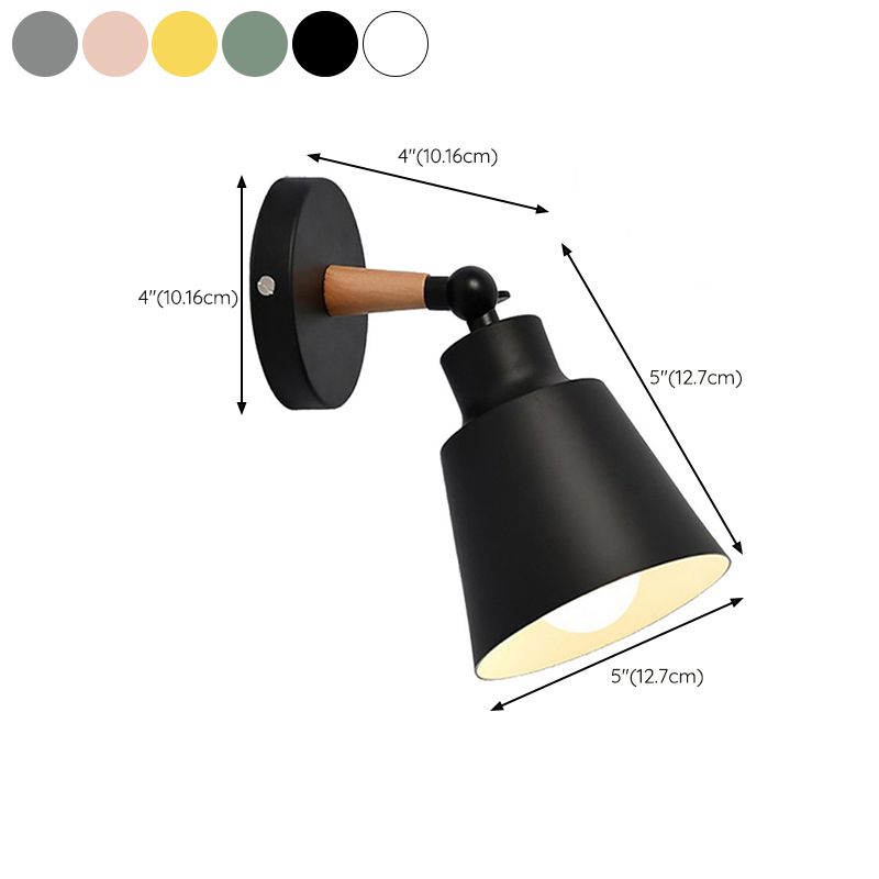Postmodern Colorful Wall Light Fixture with Metal Shade for Sitting Room