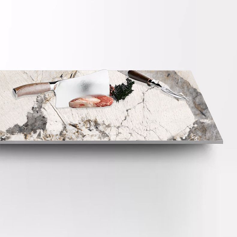 Minimalist Rectangle Sintered Stone Dining Table of 5/7 with Pedestal Base Dining Set for Restaurant