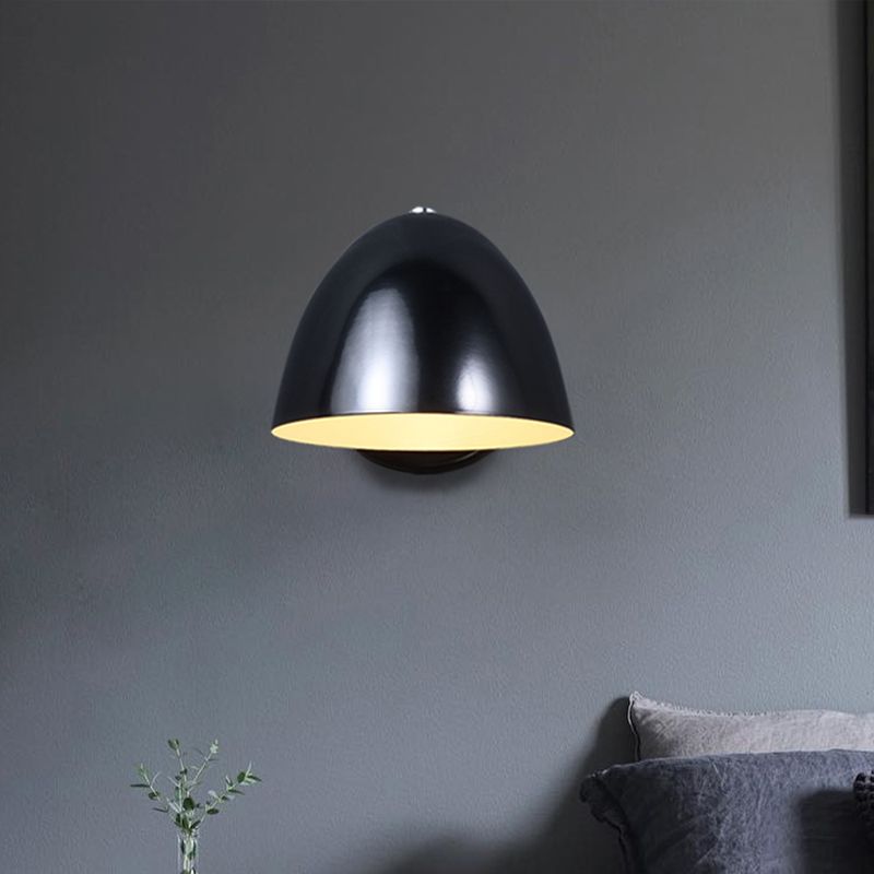 Black Angled Bell Mini Wall Lamp Minimalistic Metal 1 Bulb Bedroom Sconce Light Fixture