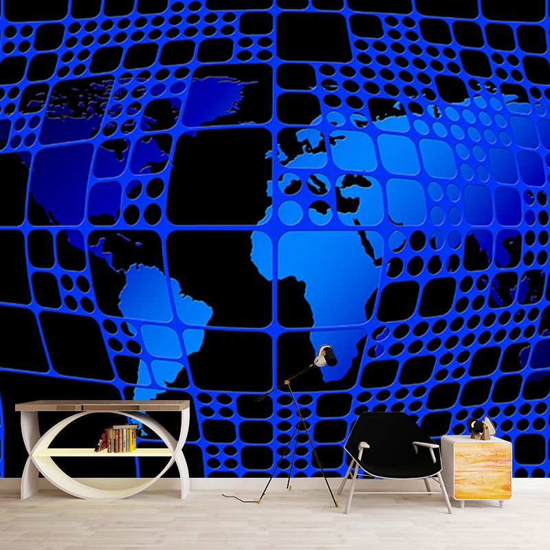 Decorative Wall Mural Wallpaper Map Illustration Sitting Room Wall Mural