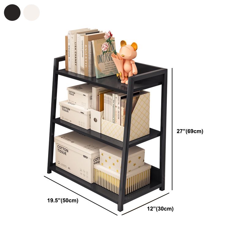 Ladder Steel Book Case for Living Room 11.81" W Open Back Modern Shelf