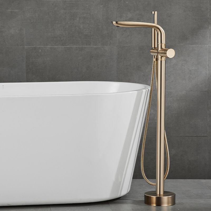 Floor Mounted Metal Freestanding Tub Filler Hand Shower Freestanding Faucet