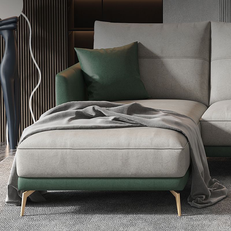 68" Wide Glam Sectional Sofa Leather L-Shape Cushion Back Sectionals